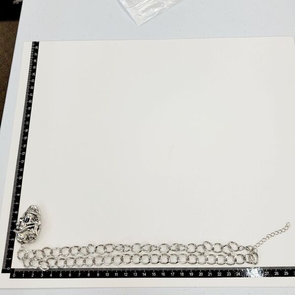 Brand New Skull Head Silver Necklace #1 - Picture 8 of 8